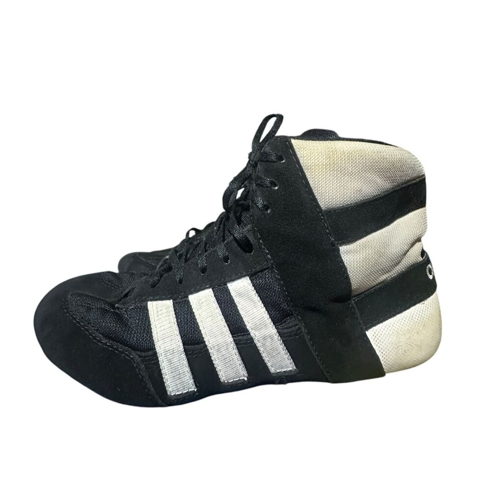 Vintage 1996 Adidas Club Mondial Absolute Black White Wrestling Shoes Mens Sz 9